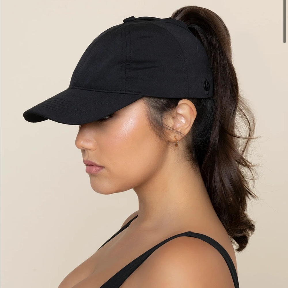 POPFLEX Go with the Bow High Ponytail Cap - Black